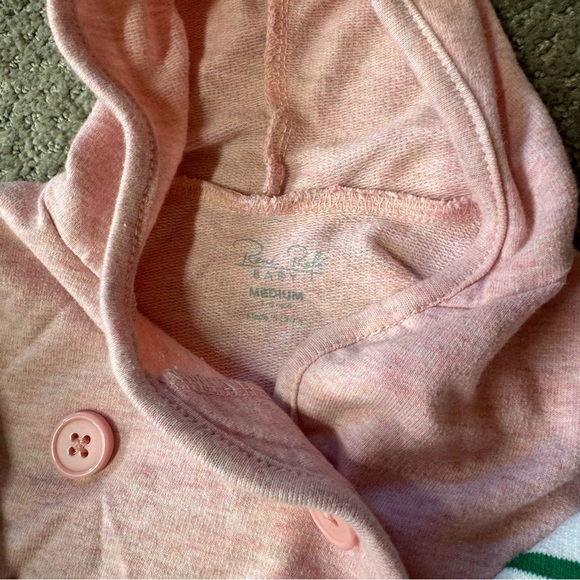 3 piece jacket bundle pink floral rainbow stripe coat hooded 3-6 month baby girl - Picture 3 of 4